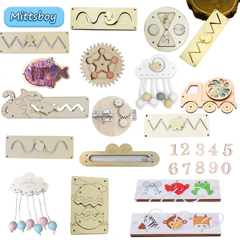 Montessori Wooden Busy Board Toddler - Planche occupée à monter soi-même, jouets