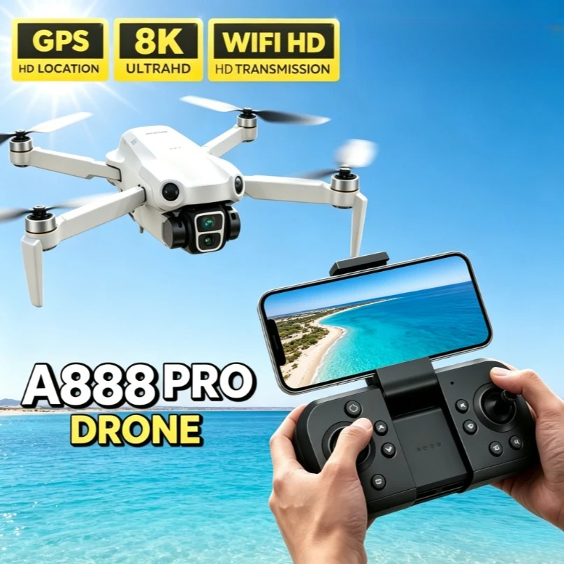 Fpv Brushless Rc Drone 4K - Drone GPS FPV A888 pliable avec