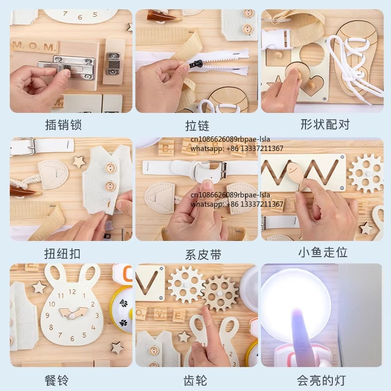 Tableau d'activités Montessori - Montessori Wooden Busy Board Toddler avis et prix
